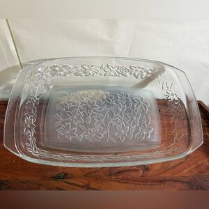 Vintage Princess House Fantasia Crystal Frosted Bottom 8.5 x 13.5✖️3 Baking Dish